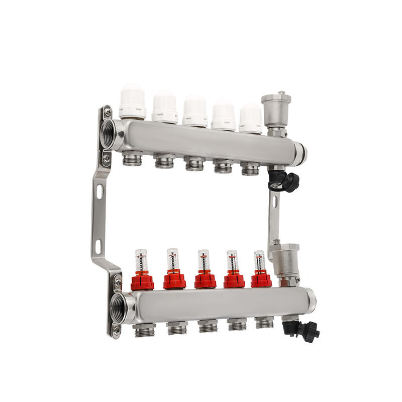 Stainless steel water distribution flow meter manifold for floor heating Systems