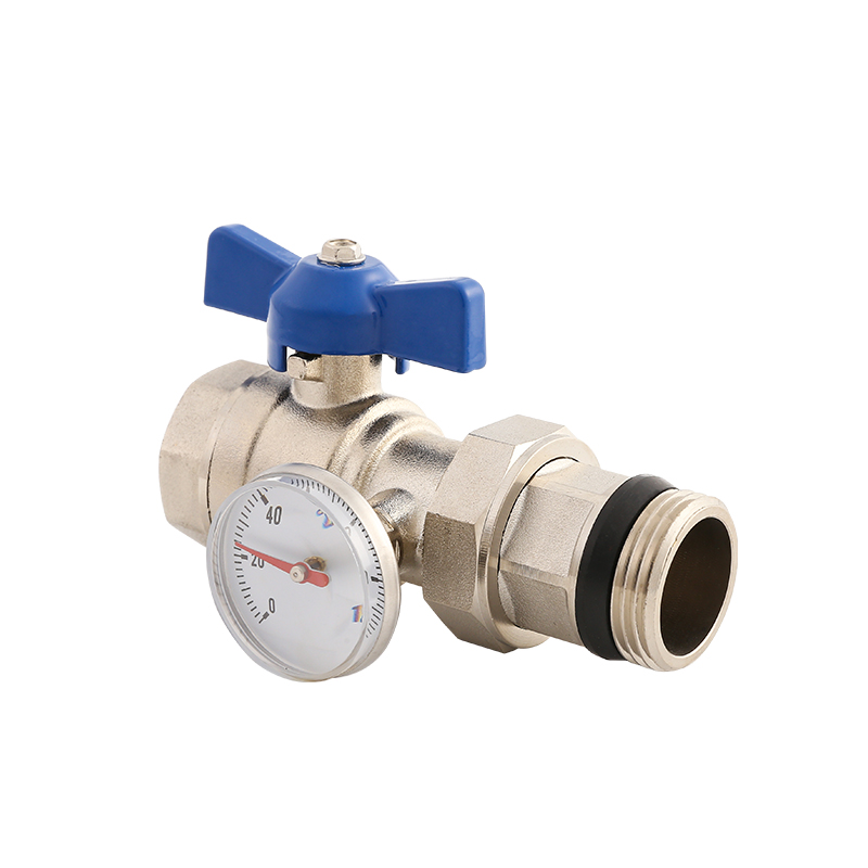 Brass Shut off Strainer Ball Valve with thermometer