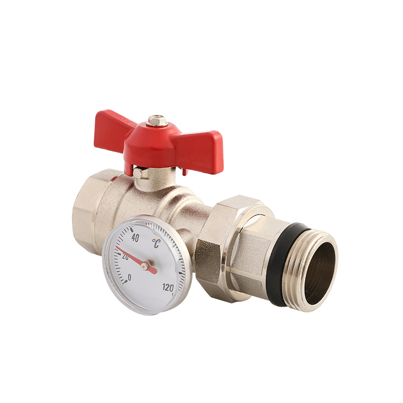 Brass Shut off Strainer Ball Valve with thermometer