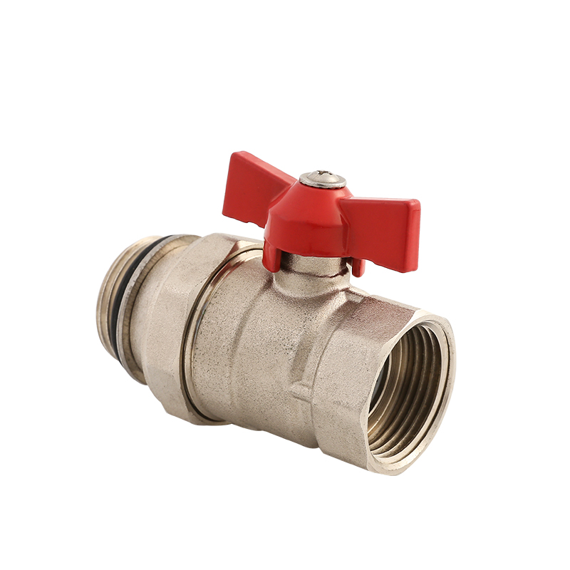 Male Thread Nickel Plated Brass Butterfly Ball Valve