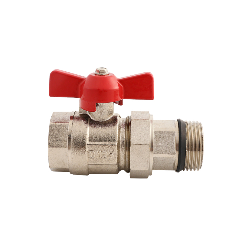 Male Thread Nickel Plated Brass Butterfly Ball Valve