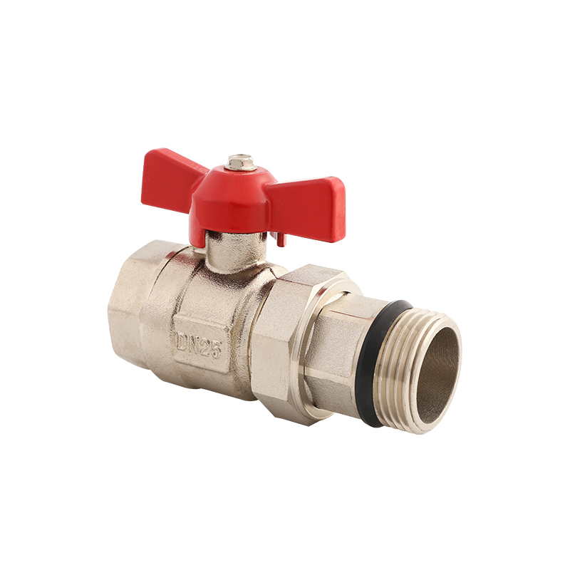 Male Thread Nickel Plated Brass Butterfly Ball Valve