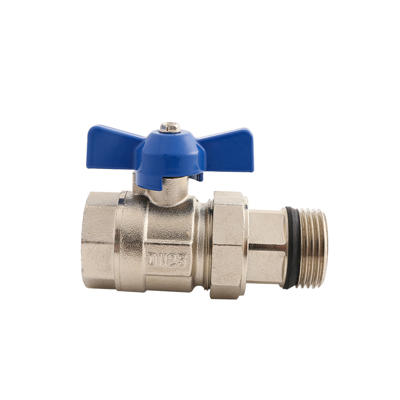 Male Thread Nickel Plated Brass Butterfly Ball Valve