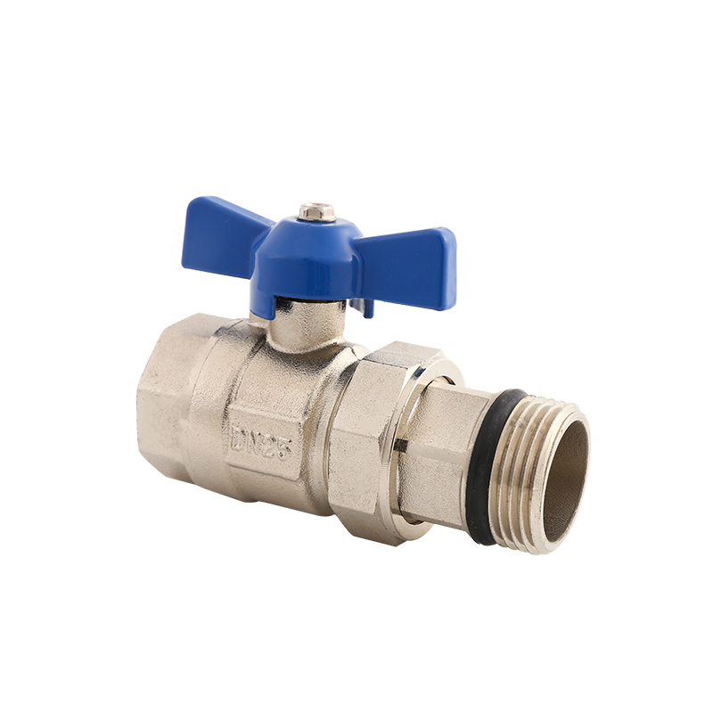 Male Thread Nickel Plated Brass Butterfly Ball Valve