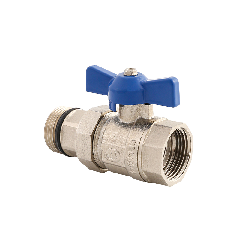 Male Thread Nickel Plated Brass Butterfly Ball Valve