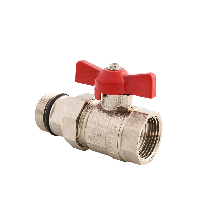 Male Thread Nickel Plated Brass Butterfly Ball Valve